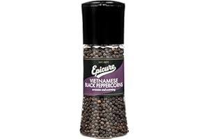 Epicure Vietnamese Black Peppercorns, Freshly Ground Seasoning Grinders, 145 g (Pack of 1)