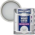 Johnstone's - Quick Dry Satin - Frosted Silver - Mid Sheen - Water Based - Interior Wood & Metal - Radiator Paint - Low Odour - Dry in 1-2 Hours - 12m2 Coverage per Litre - 0.75 L