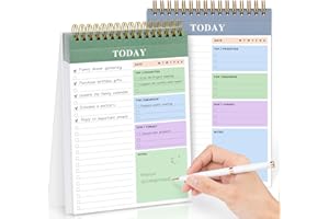 NOTEZMATE To Do List Notepad,2 Pack Tearable Daily Planner Notepad,320 Pages Undated Productivity Organiser,Double-Sided Printing Away Agenda to Do List padfor University Students,Home & Office
