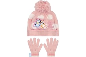 Bluey Hat And Gloves | Girls Hat And Gloves Set | Kids Winter Set | One Size Pink