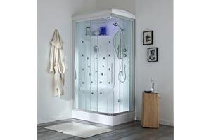 Kiamami Valentina - Mampara de ducha multifuncional 70x110 izquierda con baño de vapor | Iride