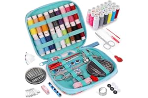 Coquimbo Kit da Cucito, Set da Cucito Accessori con Custodia per Trasporto, 85 Pezzi Kit Ago e Filo per Principianti, Casa, Viaggio e Emergenza Uso (Verde)