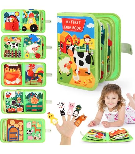 Montessori Busy Board Bären-Design – Motorikspielzeug Ab 1 Jahr, Mit Reißverschluss, Schnallen & Mehr