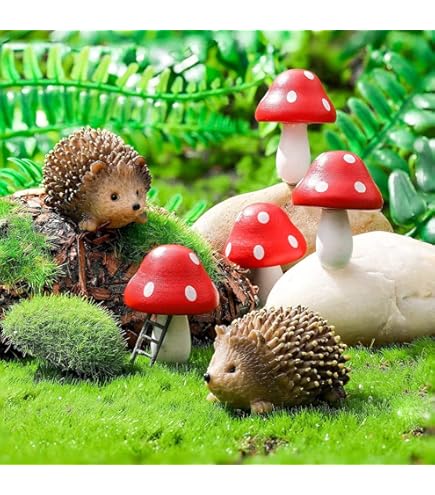 30 Stück Miniatur Igel Figuren - Kunstharz Garten Deko Für Terrarium