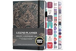 Legend Planner – Weekly & Monthly Life Planner to Hit Your Goals & Live Happier. Organizer Notebook & Productivity Journal. A5 (Mystic Gray)