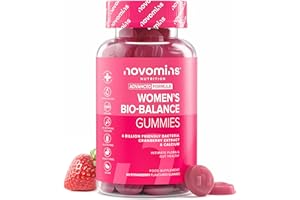 Probiotique Flore Intime pour Femme - Gummies Probiotiques pour l'Intestin des Femmes - avec Calcium et Canneberge - 4 Milliards de Bonnes Bactéries - 60 Gummies Flore Intime - Bio Balance - Novomins