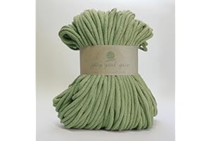 5mm Braided Macrame Cord Rope by Jolly Good Yarn, Soft Recycled Cotton, 100m (500g), Wall & Plant Hangers, Textile Jewellery, Decorations (Buckfast Green)