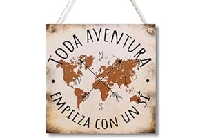 CARISPIBET Toda a aventura empienza con un sí cartel decorativo placas decorativas de pared 20 x 20 cm