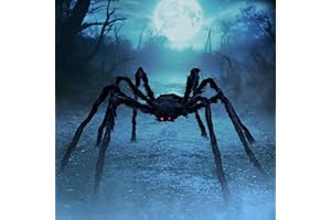 TFSZE Ragno di Halloween,Ragno Gigante Halloween 200cm Halloween Ragno Peloso Gigante Decorazione di Halloween Giant Spider Spaventosa Ragni per Halloween Feste Esterno Giardino Decorazioni