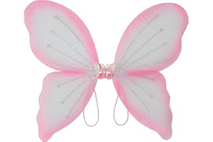 KarnevalsTeufel Elfenflügel Karneval Märchen Elfe Fee zauberhaft, märchenhaft verzaubernd mit Gummi zum Anziehen traumhaft (Rosa)