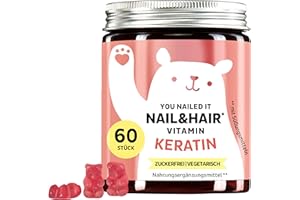 ‎BEARS WITH BENEFITS Keratin-Gummibärchen –You Nailed It - für Haare & Nägel – mit Vitamin C, E, Selen, Zink, Kupfer & Biotin – 400 mg Keratin – 60 Stück - Zuckerfrei, Vegetarisch - Bears with Benefits