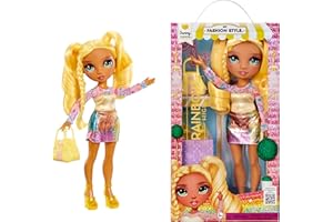 RAINBOW HIGH My Fashion Style Doll - Sunny - Poupée Mannequin 28 cm Jaune avec Tenue Élégante et Sac à Main Stylé, Jouer, Articulée, À Collectionner, Enfants 4 à 12 Ans et +