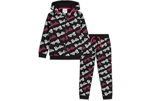 Barbie Jogging Fille, Ensemble Survêtement Fille Sweat Capuche et Bas de Jogging, Vêtements Mode Ados Filles, Cadeau Fille et Ado 3-14 Ans, Officiel