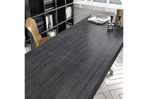 Yullpaper Papel Adhesivo para Muebles Papel Pintado Autoadhesivo Vinilo Negro Mate Ara Muebles Vinilo Adhesivo Madera para Encimera Cocina Mesas Puerta Impermeable Papel para Pared 40cm X 200cm