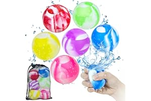 TCVENTS Reusable Water Balloons for Kids, Silicone Water Splash Ball with Mesh Bag, Quick Self-Sealing Water Bomb for Kids Adults Outdoor Activities Water Games Toy Garden Toys Pool Toys Beach Toys (6pcs)