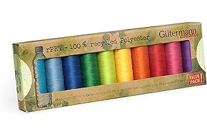 GUTERMANN Gütermann creativ Set de fil à coudre rPET avec 10 bobines de fil Pour Tout Coudre 100 m composé à 100% de polyester recyclé dans différents coloris