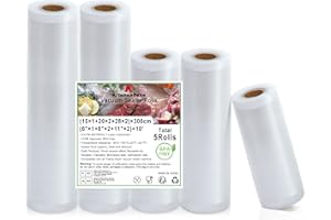 ‎KITCHENBOSS KitchenBoss Vakuumierbeutel Vakumierfolienrollen Vakuumbeutel Vakuumierfolie Vakumierbeutel：Vakuumrollen BPA Frei Folienrollen Lebensmittel für Vakuumierer Sous Vide Beutel 15/20/28x300cm 5 Rollen