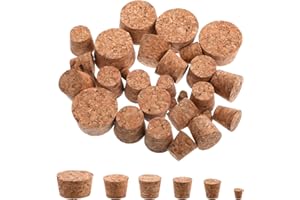 Giantree Lot de 30 bouchons coniques en liège pour le bricolage - 6 tailles - Pour bouteilles de vin, bière, bricolage