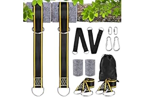 PLSMUPN Schaukel Befestigung,Hängematte Befestigung Hängesessel Schaukelaufhängung,Aufhängeset Hängematte Hängesessel Inclusive 2x150cm Hängematte Gurte +2 Karabiner +Aufbewahrungstasche +Baumschutz Polster