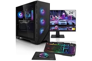 ‎MEGAPORT Megaport Komplett Set Gaming PC AMD Ryzen 7 5700X • GeForce RTX 4070 12GB • 24" Monitor • Windows 11 • 32GB DDR4 • 1TB M.2 SSD • WLAN • Tastatur • Maus pc Gaming komplettpaket