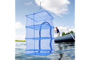 DEEDUUD Trockennetz Faltbar 4-Lagiges Netz HäNgendes KräUtertrockennetz TragfäHig 8kg Design Mit Doppeltem ReißVerschluss HäNgenetz FüR GemüSe Obst Und Kleidung