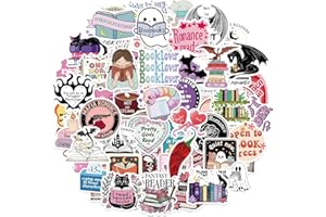 Tixlux 100PCS Autocollants Livres pour Kindle, Stickers Bookish Romantiques, Décalques Amusants Étanches Vinyle pour Amateur de Livre Adulte Femme Gourde PC Sac Cadeau -Romantique B