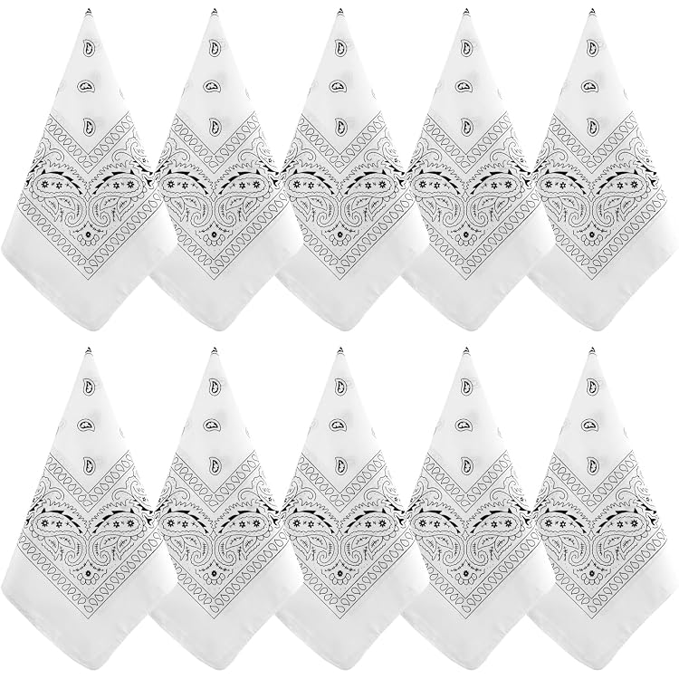 Pack De 5 Bandanas 100% Coton ZENO - Sans Polyester, Unisexe, Couleurs Vives, Lavable Machine, Polyvalent