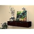 Vudy Exclusively Launched Wall Shelf with Drawer for Living Room , Storage and Home Decorative Items (Walnut, Set of 1)