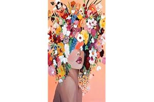 ZHUMUTO Diamond Painting Adulte Grand Format,Peinture Diamant XXL 40x70cm Fleur Femme C,Broderie Diamant Painting Kit Complet Adulte Grand Format,Grande Taille Pour la Décoration