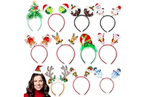 Blue Planet Fancy Dress Christmas Headbands (Pack of 12) - Antlers Reindeer Santa Elf Christmas Parties Accessories Hats Photo Booth Props Party Holiday Headband Hairband Hat