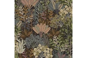 Fiula Papel Pintado Autoadhesivo Vintage De Hojas Marrn y Verde Para Muebles y Paredes Floral Para Saln y Dormitorio 41CMx3M