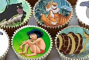 Le Livre De La Jungle Lot De 24 Decorations De Gateaux Rondes Comestibles Predecoupees Amazon Fr Cuisine Et Maison