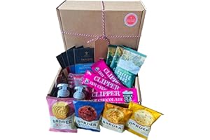 THE LITTLE GIFT BOX CO. LONDON Biscuit Gift Hamper with Border Biscuits, Taylors Tea and Coffee Bags, Hot chocolate, jam and marmalade. Great Gift for tea or Coffee and Biscuit Lover. Get Well Soon. Men, women.
