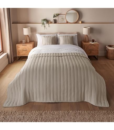 Better Trends 3-Piece Full/Double Bedspread Set 100% Cotton Chenille, Soft & Cozy Stripe Pattern, All-Season Bedding, Machine Washable (Navy) Jullian