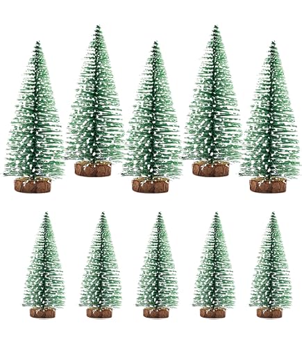 Mini Alberi Di Natale Artificiali 5 Pezzi: Decorazioni Fai Da Te Con Base In Legno, 5 Stili