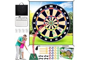 QUIXION Golf Game Set, Golf Chipping Game Set, Dart Pattern Golf Game Mat with 20 Golf Balls, Casual Golf Game, Golf Training Aid Equipment Suit, Golf Skills Props for Indoor Outdoor