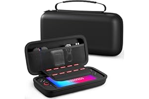 RHOTALL Tragetasche für Nintendo Switch 2 2025, [Tragbare & leichte] Reise-Hartschalen-Schutzhülle für Switch 2, Schutzzubehör mit 10 Spielekassetten-Slot (Schwarz)