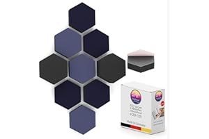 PolySound® ECO Akustikpaneele selbstklebend - Deep Blue Sea - Extra Schalldämmung durch αw 0,9 – wieder ablösbar durch Spezialkleber - 9x 3D Akustikschaumstoff 3-10cm