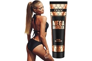 ‎ONYX Onyx Mega Bronzer Solarium Creme | Weiße Bräunungscreme mit Bronzer | Für Solarium, Sonnenstudio & Außenbräune | Dunkle Bräune ohne Streifen | Intensive Bräune | Tiefe Bräunung | Schnelleres Tanning