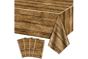 QUERICKY Western Party Tablecloths, 220x137cm Western Party Table Cover Wild West Wooden House Barn Door Table Covers for Western Themed Party Kids Birthday Party Decorations (4)