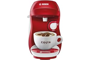 TASSIMO by Bosch HAPPY TAS1006GB Coffee Machine, 1400 Watt, 0.7 Litre - Red & White