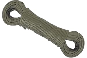 Lomo 550 Paracord, 4mm 7 strand, 30.5m 100 feet, Olive Army Green Camping Bushcraft Shelter Building
