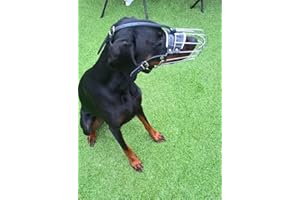 L&J Pets Uk Bozal de perro de cesta de alambre de metal fuerte para Doberman, Malinois y otros perros