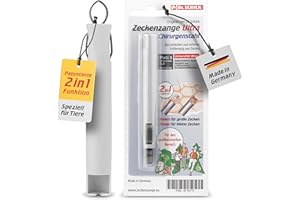 DR. SCHICK GMBH Dr. Schick® Zeckenzange Ultra Chirurgenstahl für Tiere [2-in-1 Zeckenhaken & Zeckengreifer] - patentierter Zeckenschutz für Hunde, Katzen & Co. – kleine und vollgesogene Zecken entfernen