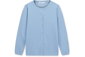 CUNYI Pull pour Fille Gilet à Boutons Cardigan Léger Uniforme Scolaire Manteau Casual Mignon