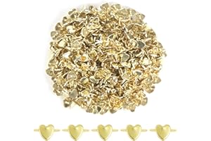 prota Mini Herzförmige Brads, 400 Pcs Mini Herzförmige Brads Papierverschlüsse Splinte Metall Brads, Musterbeutelklammern für Sammelalben DIY Scrapbooking Basteln