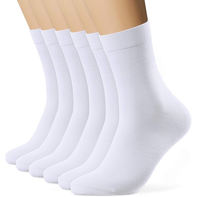 3 Paires Chaussettes Femme Coton Blanc - Taille Unique 6-9 US, Confortables Et Respirantes