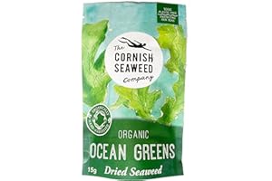 100% Organic Ocean Greens Dried Seaweed by The Cornish Seaweed Company | 15g Pouch | Add to salads | 100% Organic Cornish Seaweed