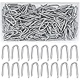 TOOINKCV 300 Pcs U Shaped Nails, U Staple Nails for Fencing Netting, Fence U Shaped Staples, Galvanised Netting Staple Heavy Duty, Chicken Wire Netting Fencing Staples for Garden Fencing Wire