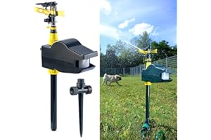 Exbuster Tiervertreiber: Wasserstrahl-Tierschreck mit PIR-Sensor, batteriebetrieben, 60 m² (Tiervertreiber Wasser, Wasserspritze mit Bewegungsmelder, Katzenschreck Wassersprinkler)